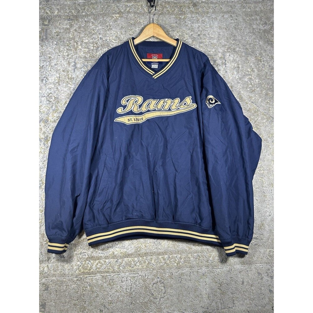 Vintage St Louis Rams Reebok Windbreaker Pullover Jacket Gridiron Classic Men XL